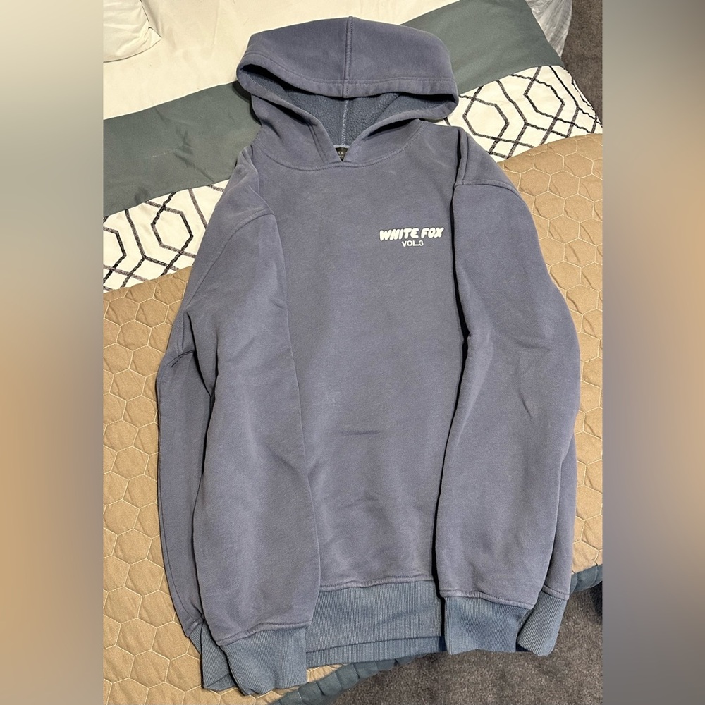 White Fox Blueish gray Hoodie